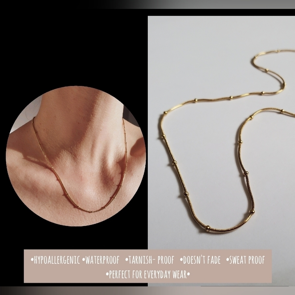 COPY - Gold filled layering necklaces (3). 14.5-16.5 inch. Womens layering piec… - Picture 2 of 5